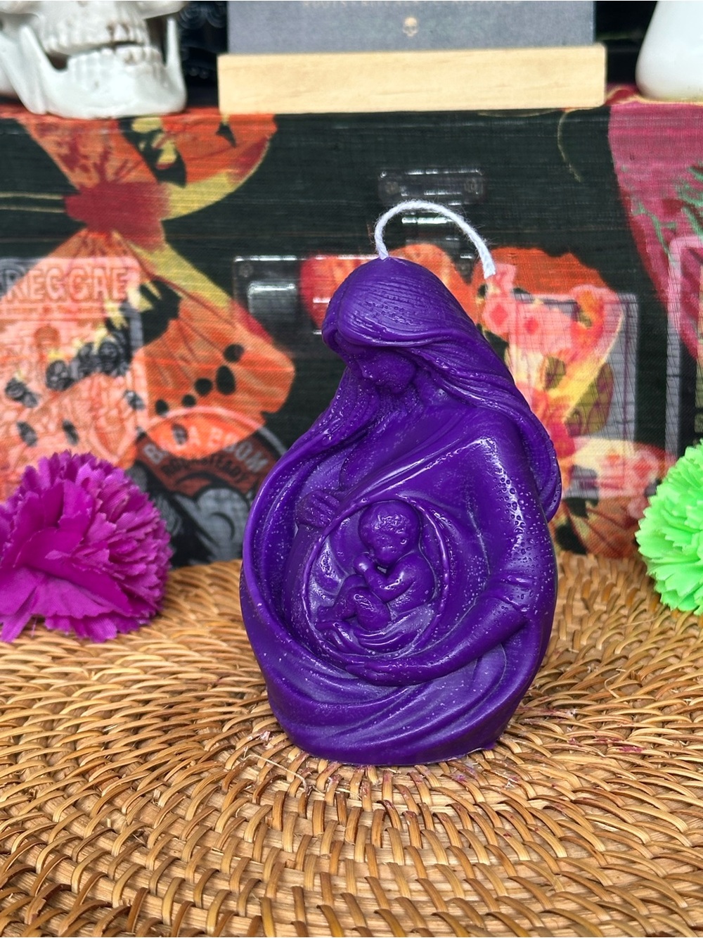 Handmade Purple Mother & Baby Candle
